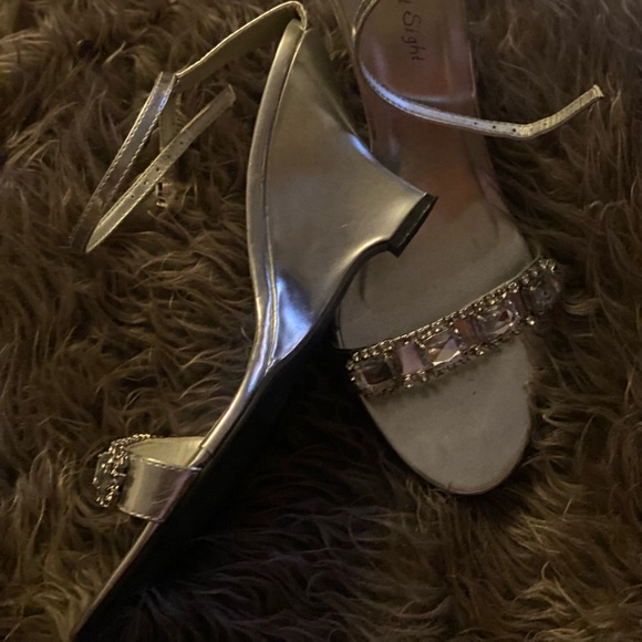 First Sight wedge silver sandal with bling size 8 - Picture 6 of 7